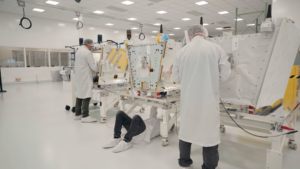 Loft I&T engineers and technicians work on three Longbow satellites platforms at the same time for dedicated and rideshare missions.